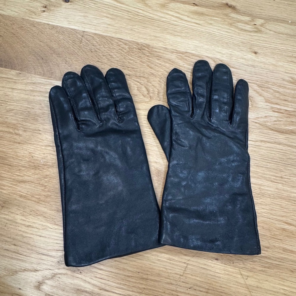 NWOT‎ Gates Ladies Black Genuine Leather Gloves Cashmere Lining Small WPL